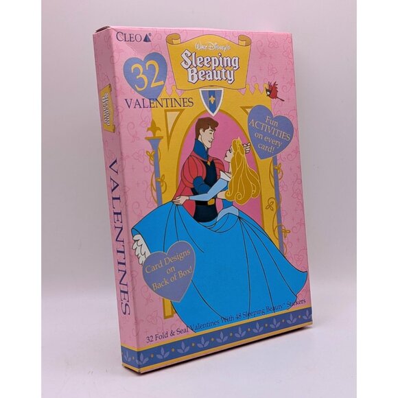 NEW Disney Sleeping Beauty Valentines Day Cards 32 Count Vintage Cleo VTG 90s - Picture 1 of 3